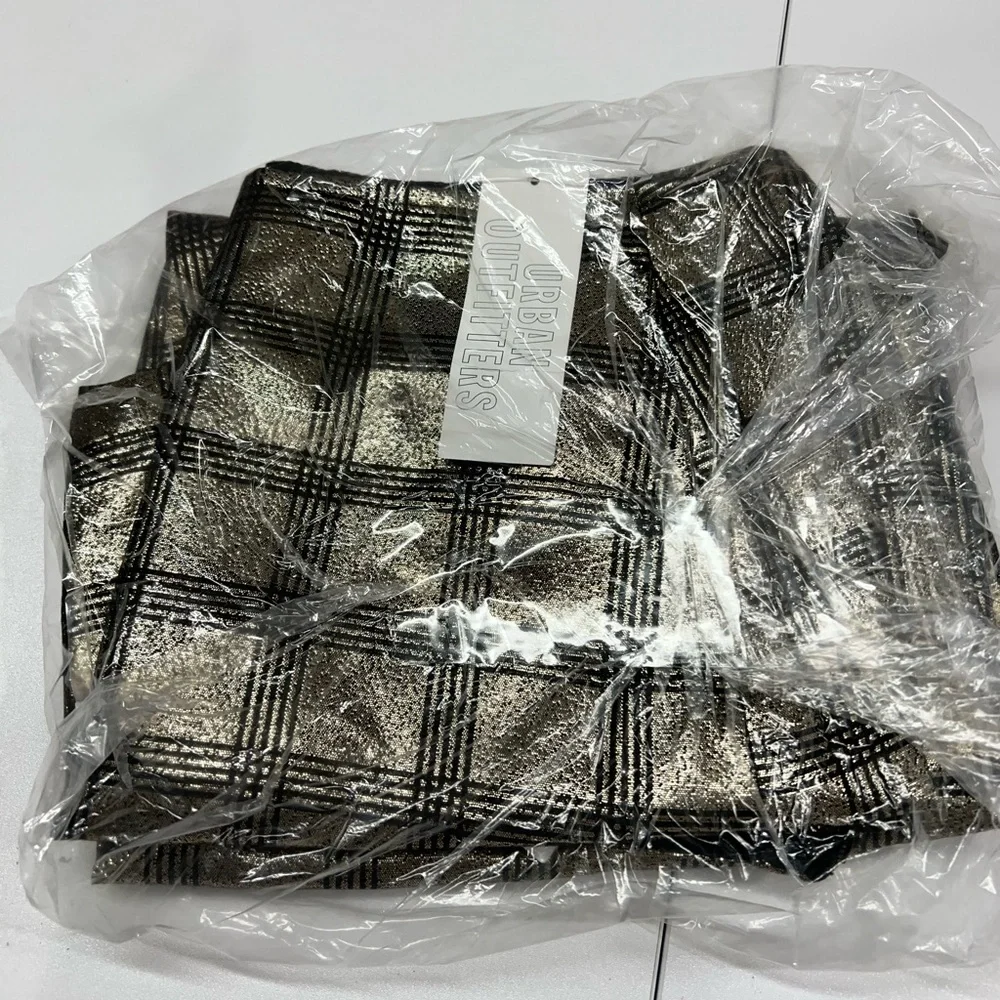 URBAN OUTFITTERS Jackie Plaid Pelmet Metallic Mini Skirt!